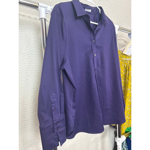 BN #51 Chico’s No-Iron Chic Stretch Purple Button-Up Shirt Size 3.5 (US 18) - Picture 3 of 6